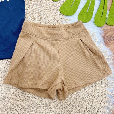 Conj. Blusa Sweet Florzinhas e Short - Marinho e Areia